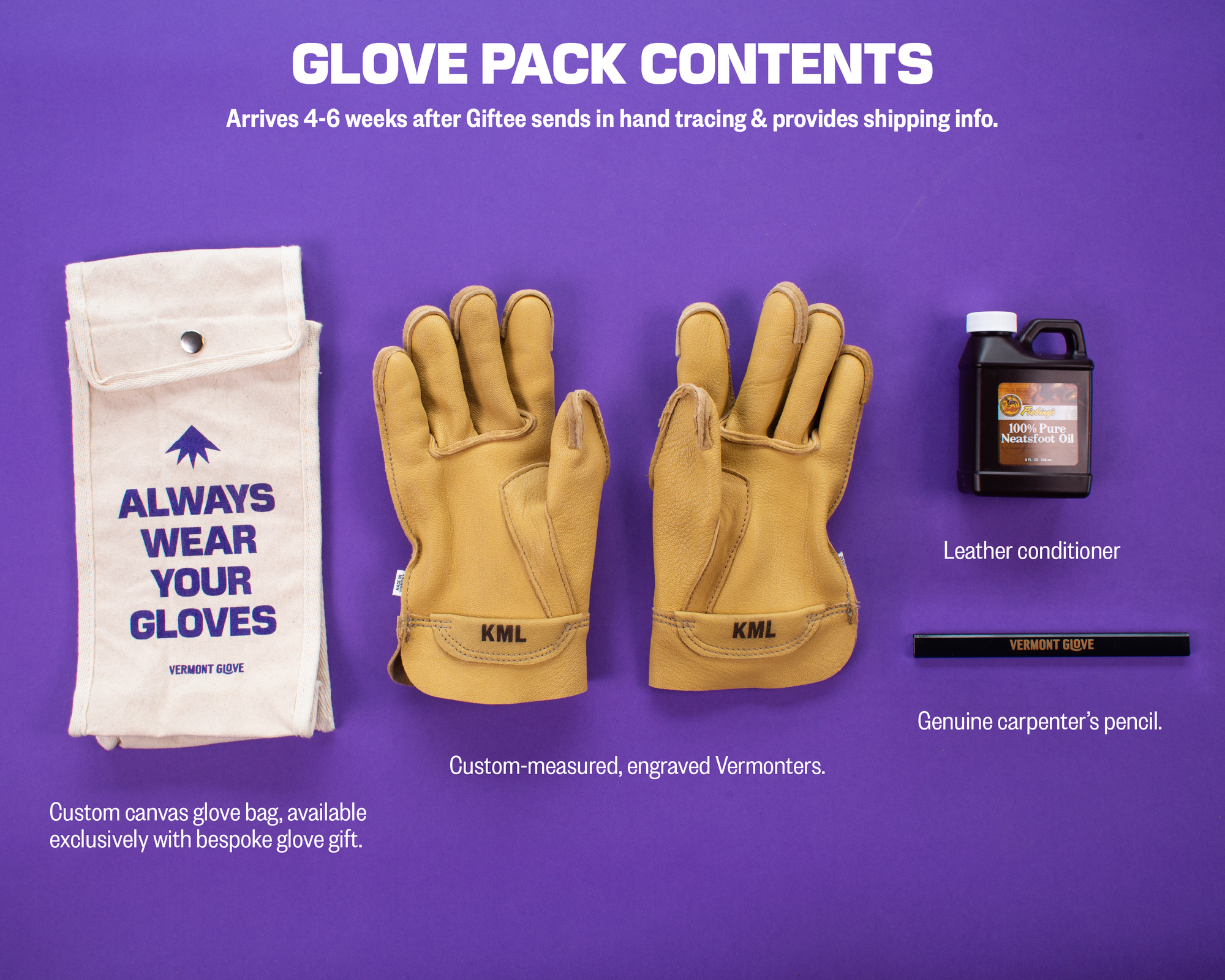 Custom Leather Work Glove - Gift Pack